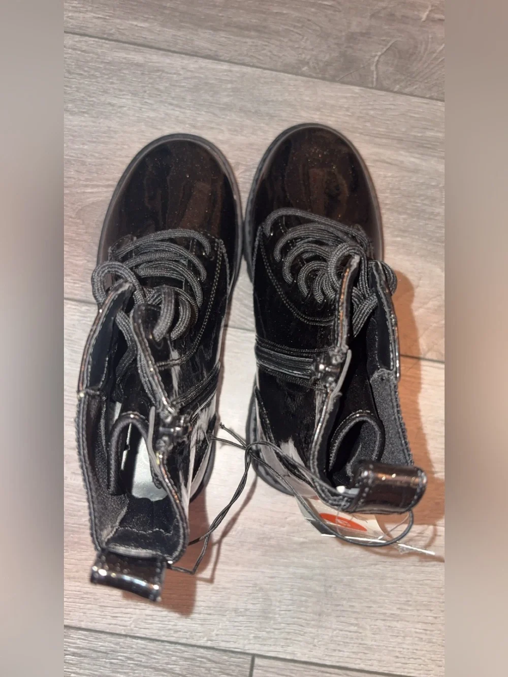 Art Class Girls Size 3 Black Glitter Lace Up Combat Boots New W Tags Rochelle